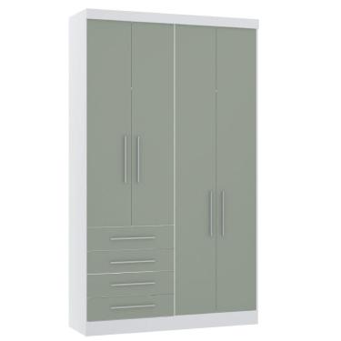 Imagem de Guarda Roupa Modulado 79cm 2 Portas Alpes Luciane Móveis Branco Pf Com Rosa Pf