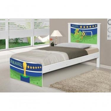 Imagem de Cama Solteiro Adesivada Copa Do Mundo Brasil Com Colchão