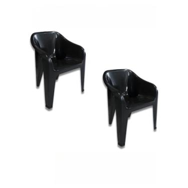 Imagem de Cadeira Poltrona Comfort Plástica Resistente e Reforçada Suporta Até 182Kg Buffet Restaurante 74 * 62 * 57cm(Kit com 2 Unidades)