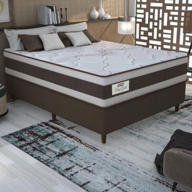 Imagem de Cama Box Conjugado Casal Com Colchão 138x73x188 Sleep Gold Gazin Cr35355 Marrom-bege
