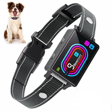 Imagem de Zaguren Coleira de latido para cães, coleira inteligente para cães de 2,3 a 59 kg, 9 níveis de sensibilidade, 5 modos de treinamento, impermeável, bateria de longa duração