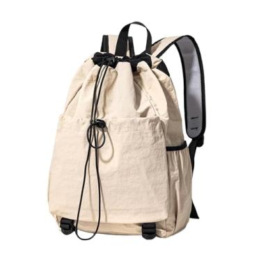 Imagem de Vaveren Mochila com cordão para raquete de tênis Mochila de tênis Bolsa de transporte para raquete de squash Pickleball, Bege