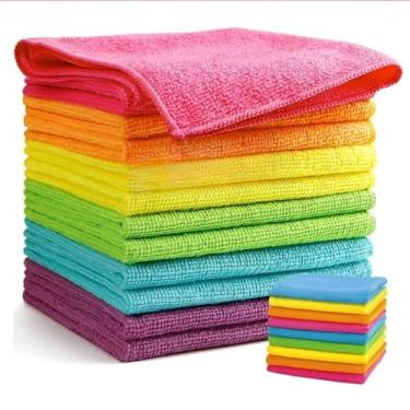 Imagem de Kit 6 Panos Microfibra Lavável Multiuso Grande Reutilizável Pia Móveis Carro Limpeza Geral Casa Flanela Cores Variadas