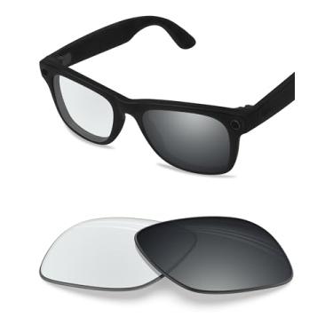 Imagem de BLAZERBUCK Lentes de reposição polarizadas anti-sal para óculos de sol RayBan Meta Wayfarer RW4006 50 mm, Transparente a prata fotocromática, 0