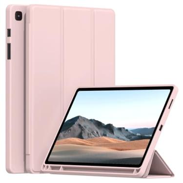Imagem de Ocricll Capa para Samsung Galaxy Tab S6 Lite 10,4 polegadas 2024/2022/2020, capa traseira de TPU macio, fina, leve, inteligente, hibernar/despertar, com suporte de caneta S, rosa