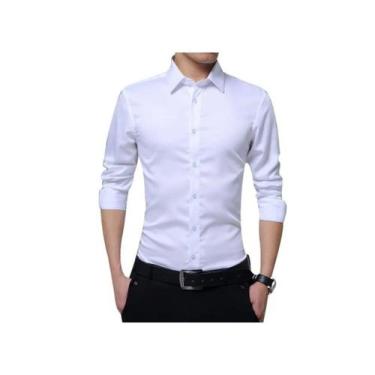 Imagem de Camisa masculina branca Slim Fit, tamanhos XS a 2GG - Lightbek Officia