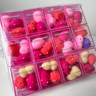 Imagem de 24 Kits com 72 Mini Esponjinha Esponja Para Maquiagem Gota Blender Rosto Base Corretivo Contorno (12)