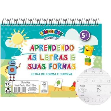 Imagem de Caderno de Atividades Letras Cursivas e Suas Formas Letras Maiúsculas e Cursiva 32 Folhas Animativa 1 Und