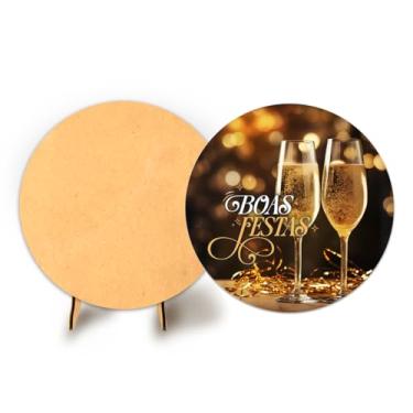 Imagem de Painel C Elastico Redondo 50cm Ano Novo + Suporte MDF (ANV106)