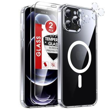 Imagem de LeYi Capa transparente para iPhone-12-Pro-Max: Compatível com Magsafe [protetor de tela X2+ capa de câmera X2] Capas para iPhone12 Promax Funda para i 12Pro Max Magnetic Protective Heavy Duty Slim