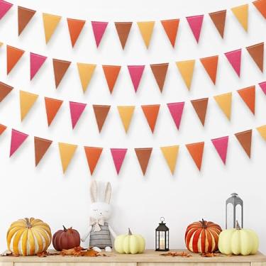 Imagem de Faixa de decoração de festa de triângulo de outono da Cheerland Thank Giving Triangle Garland para chá de bebê, para quarto de crianças, para festas, festas, feriados, dia de Ação de Graças, casamento