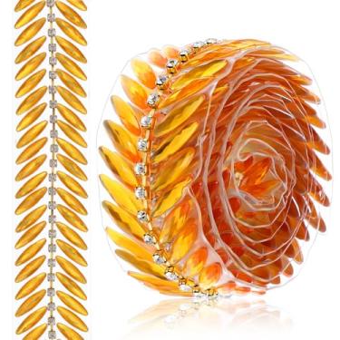 Imagem de Fita de strass dourada de 1 jarda autoadesiva com glitter, acabamento em tecido dourado de cristal, adesivos faça-você-mesmo, tiras de diamante, acabamento em rolo para costura, festas de Natal