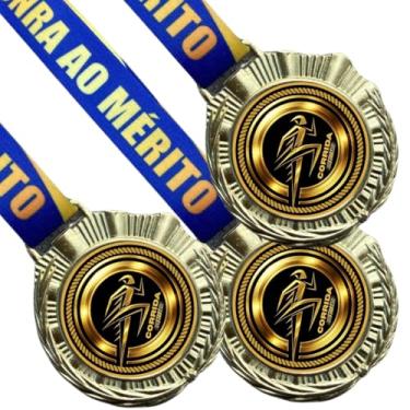 Imagem de Medalha Para Corrida de rua Premiação De Campeão 6cm Com Cordão Honra ao mérito Kit 10 peças
