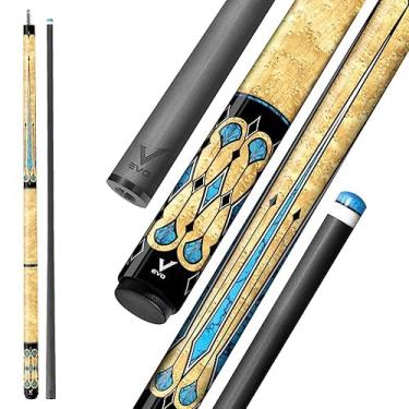 Imagem de Taco de sinuca EVO Warrior de fibra de carbono, bastões de baixa deflexão com junta de 3/8 x 8 pinos e ponta de 12,5 mm, ponta padrão TIME