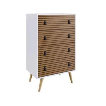 Imagem de Comoda Amber 4 Gavetas Branco Fosco / Brise