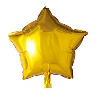 Imagem de BALAO METALIZADO ESTRELA C/CANUDO DOURADA 18 "