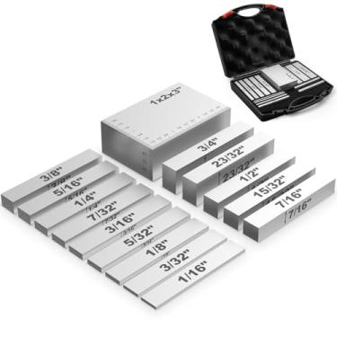 Imagem de Blocos de configuração para marcenaria, conjunto de medidor de altura com 15 peças com marcações gravadas a laser, ferramentas de medição de madeira de precisão para roteador e serra de mesa, tudo em