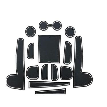 Imagem de Tapete de ranhura para porta de carro compatível com Hyundai Tucson NX4 2021 2022 2023 2024 Antiderrapante Porta Slot Pats Auto Tucson 2024 Acessórios (Branco)