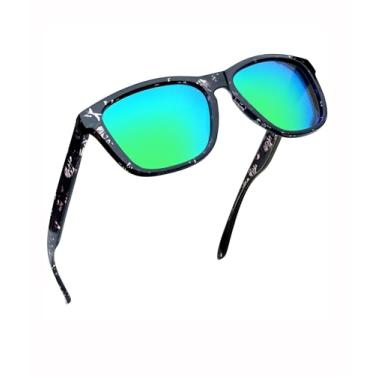 Imagem de Óculos de sol polarizados grandes para mulheres, homens, modernos, quadrados, óculos de sol, óculos de sol clássicos, dirigir pescar SY6147, Armação de caveira | Lente espelhada verde