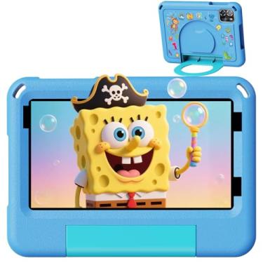 Imagem de VOLENTEX Tablets Android 15 com capa para tablet infantil de 7 polegadas, pad de 64 GB para crianças de 3 a 12 anos, educação, jogos, controle parental, Wi-Fi embutido, Bluetooth, câmera dupla (azul)