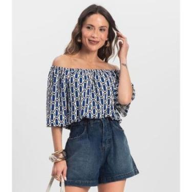 Imagem de Blusa Feminina Ciganinha Infinita Cor Azul-Feminino