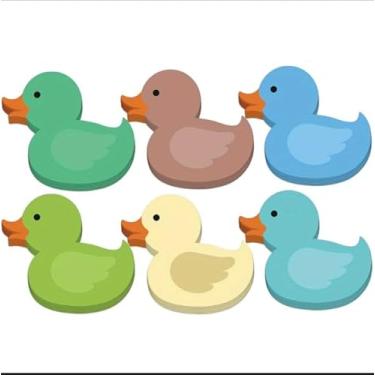 Imagem de 6 peças de notas adesivas de pato fofas, blocos de notas autoadesivos para mesa de escritório, lembretes de casa que o professor deve ter, 30 folhas por bloco, blocos de anotações multicoloridos