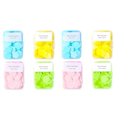 Imagem de ZHU IN SY Folhas de sabão de mão descartáveis portáteis - 4 sabonetes perfumados de papel dissolvente para viagens e acampamento | Crianças e adultos (8)