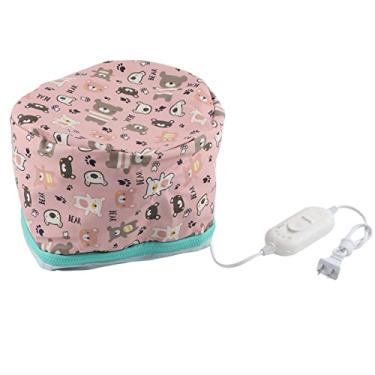 Imagem de Touca de aquecimento de cabelo elétrico para secador de cabelo, chapéu portátil vaporizador de cabelo com temperatura ajustável, 23 x 17 cm, vaporizador universal de cabelo para condicionamento profundo vapor térmico (plugue 110V)