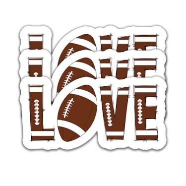 Imagem de (3 peças) Adesivos Love Football – Decalques de vinil à prova d'água para garrafas de água, copos, laptops – Adesivos esportivos para jogadores de futebol e times - 7,6 cm x 3,8 cm.