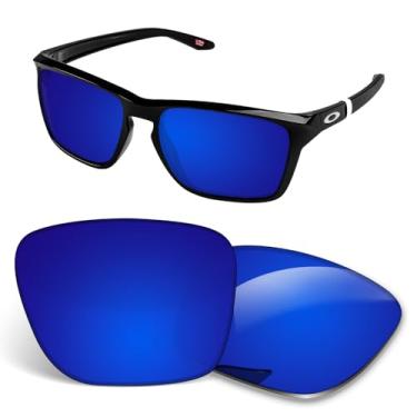Imagem de Lentes de substituição de 1,5 mm compatíveis com óculos de sol Oakley Sylas OO9448 57 mm, antiarranhões e resistentes a impactos - azul escuro polarizado