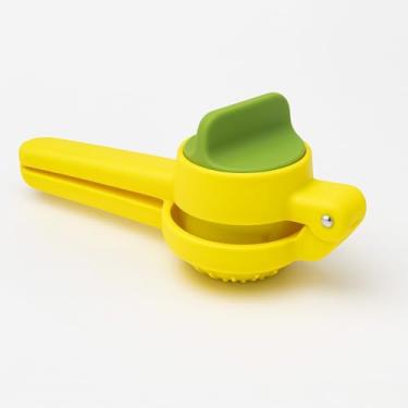 Imagem de Espremedor Manual de Limão e Laranja, Design Moderno em Plástico Amarelo e Verde, Utensílio de Cozinha para Sucos Frescos