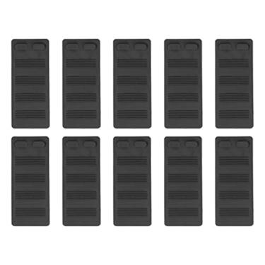 Imagem de Rolhas de porta Proteção de segurança preta Anticolisão Antiderrapante Não perfurante Rolha de porta de piso de borracha 10 unidades para escola de escritório em casa Material TPR