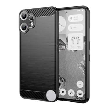 Imagem de Sidande Capa para celular Nothing CMF Phone 2 Pro, capa ultrafina com absorção de choque de fibra de carbono TPU capa protetora para nada CMF Phone 2 Pro preta