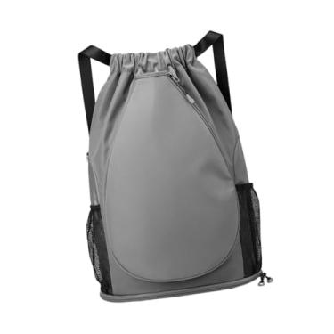 Imagem de harayaa Mochila de tênis, mochila esportiva com alças de ombro ajustáveis, bolsa para raquete de badminton, bolsa para bolas e acessórios de tênis, ideal para, Cinza