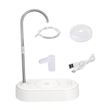 Imagem de BLWOTMOR Dispensador de água, Bomba Elétrica para Galão, Pequeno Dispensador de água Recarregável, Bomba para Garrafa para Camping, Mesa de Cabeceira, Branco, Tamanho real