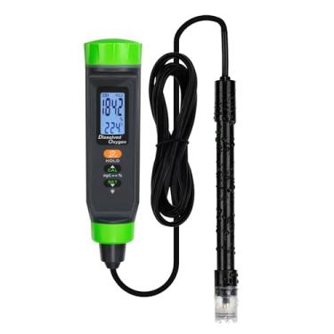 Imagem de HGTRH Medidor digital recarregável de oxigênio dissolvido, cabo longo tipo caneta medidor DO com sonda auto-flutuante LCD retroiluminado indicador de bateria fraca para tanques de peixes, hidroponia