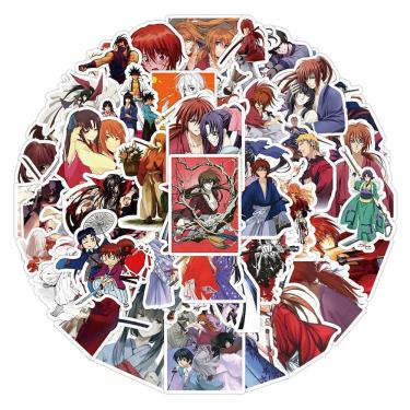 Imagem de Pacote de adesivos Rurouni Kenshin Anime 50 unidades de adesivos de cartão de 5 a 8 cm