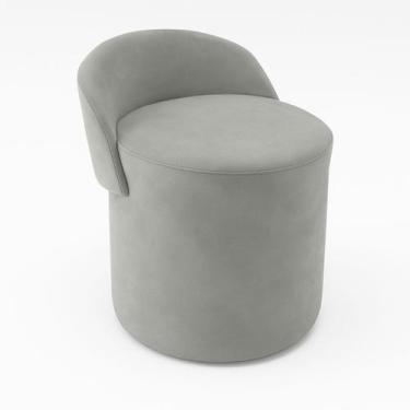 Imagem de Puff Encosto Confortável Sala Estilo Moderno Redondo Suede Cor:Bege - 