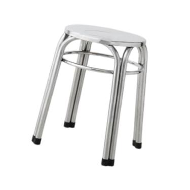 Imagem de IEUDNS Banco de bar redondo de metal, prático, fácil de limpar, sem encosto, redondo, de aço inoxidável, para áreas externas, escritório, casa, 29cm X 50cm