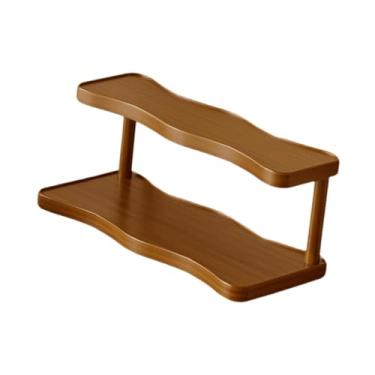 Imagem de KiBcsLic Suporte de Exibição Pequeno para Fragrâncias, Porta-Copos Portátil de 2 Níveis, Suporte de Madeira para Perfumes, Ideal para Artesanato, Escritório, 30cm