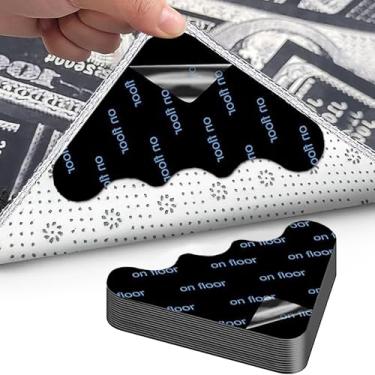 Imagem de 16 peças de prendedores antiderrapantes para pisos de madeira/fita de carpete para tapetes de área/fita de tapete triangular, sem danos à madeira, Amazon Home Finds 2025, essenciais para sala de estar