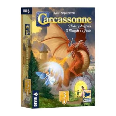 Imagem de DEVIR - CARCASSONNE EXP 3 - O DRAGAO E A FADA NOVA EDICAO - JOGO DE TABULEIRO - 2 A 6 JOGADORES - IDADE: 7 ANOS