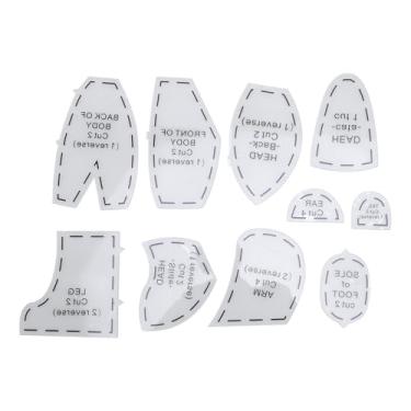 Imagem de Conjunto de régua de modelo de urso de memória, padrão de costura acrílica, kit de ferramentas artesanais para brinquedos diy, presentes artesanais, modelos de 10 peças