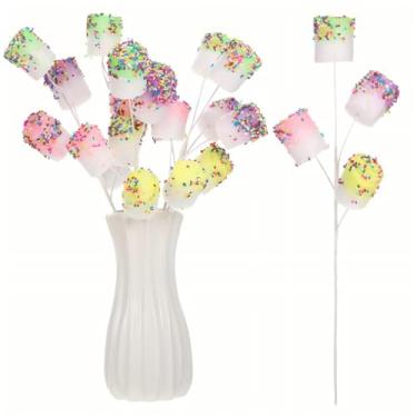 Imagem de Norme 5 palhetas de árvore de Natal pastel de 40,6 cm, palhetas de doces e pirulitos para decoração de enchimento de árvore de Natal, enfeites de galhos de Natal para enchimento de vaso de guirlanda