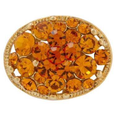 Imagem de Broche Strass Oval BRG15896 - Akasaki, Dourado, Topázio
