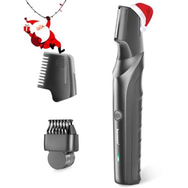 Imagem de kensen Aparador de pelos corporais para homens – Aparador de barba Manscape para homens, cabeça de corte em V com 2 acessórios de pente, aparador de pelos pubianos e virilha masculina IPX5