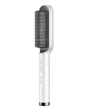 Imagem de Escova Alisadora 3 em 1 Cabelos Lisos e Brilhantes, com Tecnologia de Íons para Cabelos Lisos e Brilhantes, Alisa, Modela e Reduz Frizz(Branco Algodão)