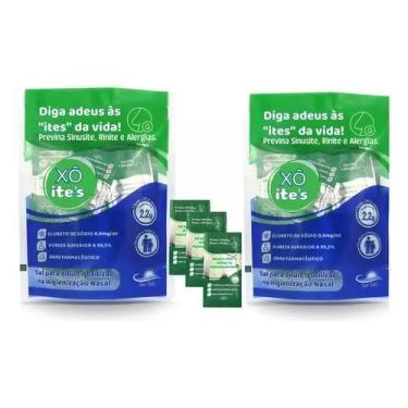 Imagem de Solução Limpeza Nasal Soro Pó Xô Ites Kit Com 180 sachês
