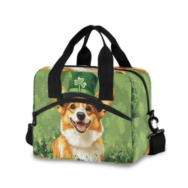 Imagem de Burbuja Lancheira térmica St. Patrick Dog para mulheres e homens, lancheira portátil com alça de ombro removível, lancheira para viagem, piquenique, escritório, trabalho