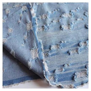 Imagem de Tecido Jeans Lavado Azul Material Não Elástico Algodão 160 Cm De Largura Tecido De Costura Para Jaquetas(Blue 1,1.6x5m)